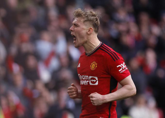 Rasmus Hojlund je zadel v peti seriji 11-metrovk in Manchester United se je vendarle uvrstil v finale pokala FA. | Foto: Reuters