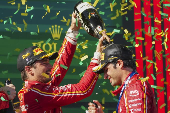 Druga dvojna zmaga za Ferrari s Sainzom in Leclercom | Foto: Guliverimage