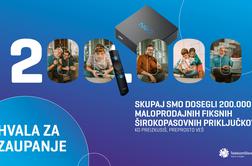 Telekom Slovenije presegel 200 tisoč maloprodajnih fiksnih širokopasovnih priključkov