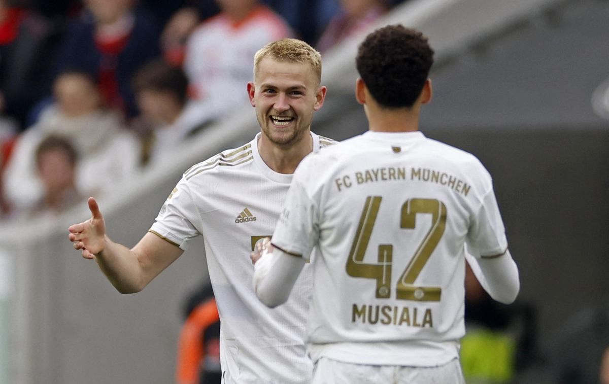 Bayern | Zadetek za Bayern je dosegel Matthijs de Ligt, podajo pa je prispeval Jamal Musiala. | Foto Reuters