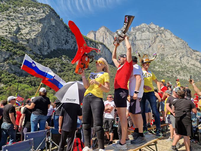 Več tisoč slovenskih navijačev je v Trentinu preglasilo vse ostale. Ne rečemo brez razloga, da gre za slovensko veliko nagrado. | Foto: Matej Podgoršek