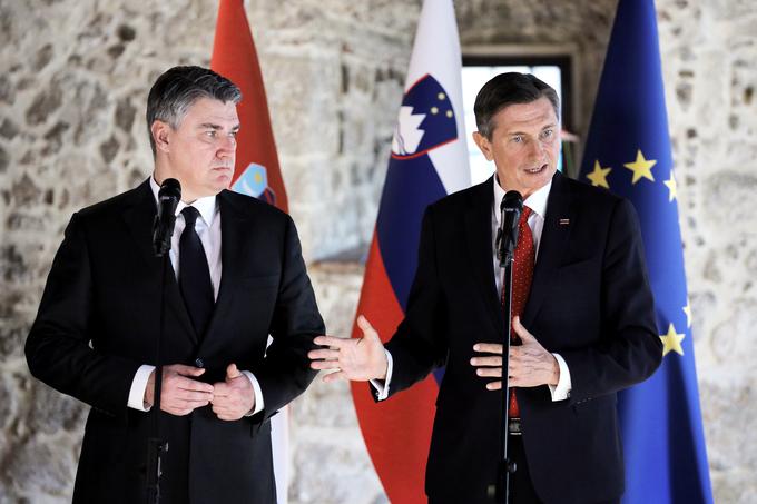 Pahor je v pogovoru za Večernji list poudaril, da s hrvaškim predsednikom Zoranom Milanovićem izvrstno sodelujeta. | Foto: STA ,