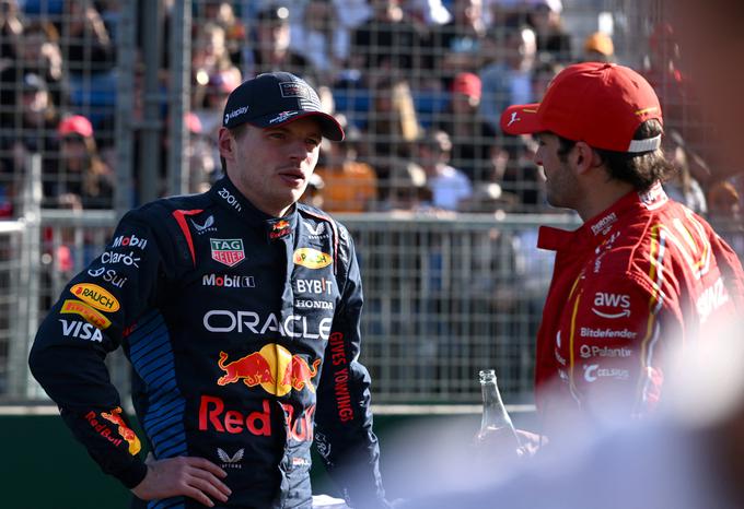 Max Verstappen in Carlos Sainz v prvi štartni vrsti, a vsak s svojimi težavami. | Foto: Reuters