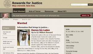 ZDA za informacije o sinu bin Ladna ponujajo milijon dolarjev