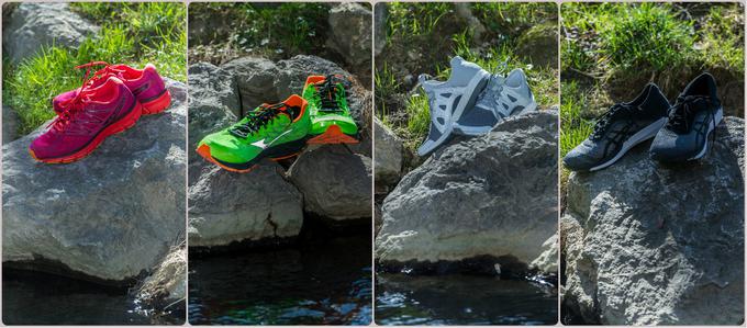 Salomon, Mizuno Wave Rider, Adidas Pure Boost X in Asics fuzeX Rush. | Foto: 