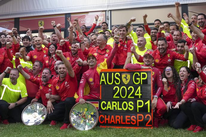 Melbourne Carlos Sainz Ferrari | Carlos Sainz in Charles Leclerc sta Ferrariju pridirkala dvojno zmago na VN Avstralije. | Foto Guliverimage