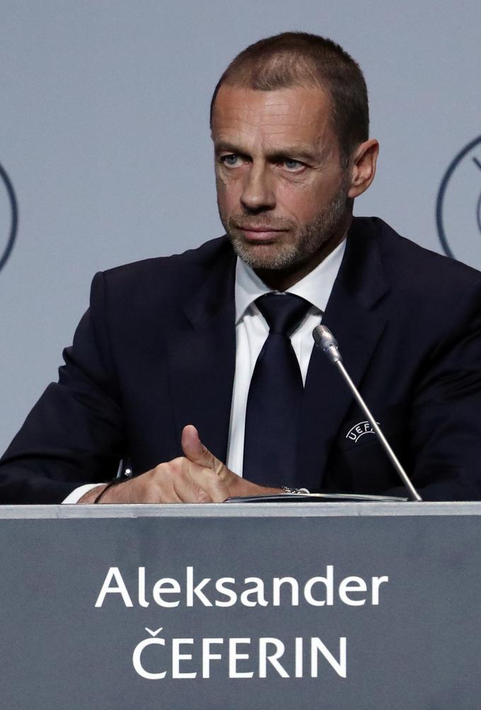 Aleksander Čeferin, dolgoletni predsednik Evropske nogometne zveze (Uefa), bo lahko letos prvič, odkar je prvi mož evropskega nogometa, na velikem tekmovanju stiskal pesti za rojake.  | Foto: Reuters