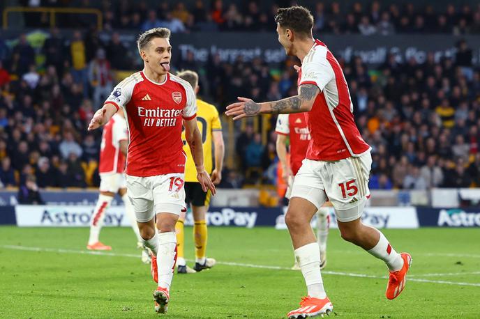 Arsenal Leandro Trossard | Po podaji Gabriela Jesusa je za vodstvo Arsenala z 1:0 v zadnji minuti prvega polčasa zadel Leandro Trossard. | Foto Reuters